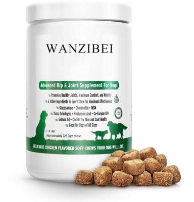 China WANZIBEI Naturals Stocked Horsepower & Hips Soft Chews Joint Supplement for Dogs with Horsepower Oil, Turmeric & Glucosamine for Pet Pain Relief for sale