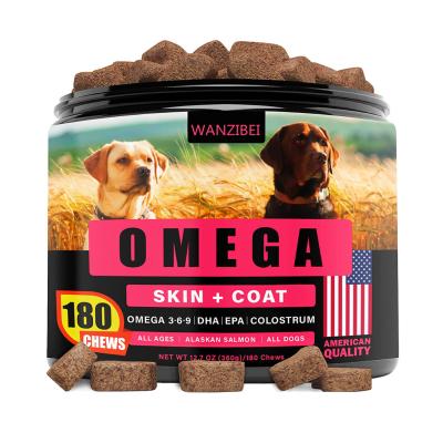 China OEM/ODM Stocked Natural Healthcare Supplement For Dogs Improve Immune With Omega 3 Probiotics Gentle Chews For Dog DHA Anti-itch Chewable for sale