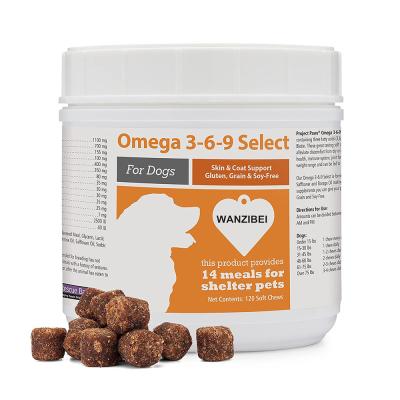 China WANZIBEI Stocked Omega Bites Soft Chews for Dog with EPA & DHA Omega-3 Fatty Acids to Support Normal Skin Moisture 120 Pet Treats for sale