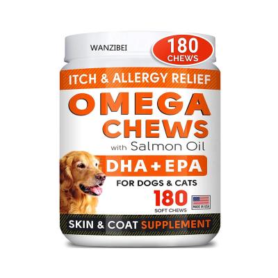 China Stocked Natural Wild Salmon Oil Treats for Dogs with EPA & DHA - Itch Free Skin + Healthy Skin & Coat + Allergy, Heart & Brain Health for sale