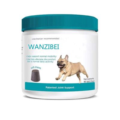 China Private Label Wanzibei Stocked Hip + Joint Supplement for Dogs Joint & Cartilage & Muscle Support Small Bites (90 Soft Chews) for sale