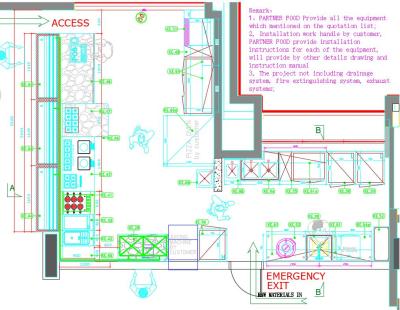 China New luxury modern commercial kitchen tearing design for restaurant design hotel design commercial bar design for sale