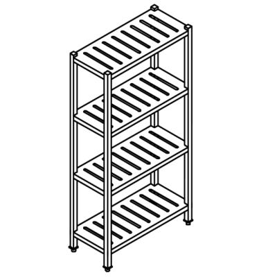 China Durable Commercial Kitchen Rack Stainless Steel Shelves Storage Rack Burying Stainless Steel Kitchen Storage 4 Layers Square Pipe Shelf for sale