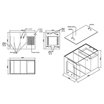 China Modern Desgin Modern Stainless Steel Under Ground Grease Trap For Commercial for sale