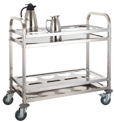 China Luxury Commercial Stainless Steel 2 Tier Food Serving Kitchen Cart for sale