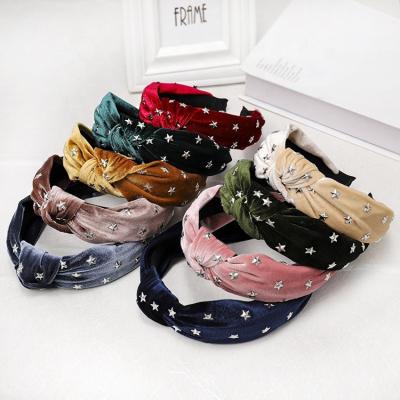 China Fashion New Style Wholesale Five-pointed Star Headband Wild Personality Knotted Headband New Female Exquisite Hair Jewelry for sale