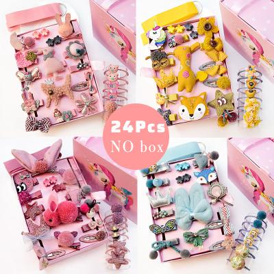 China 24pcs/Set Cute Cartoon Hair Clips Baby Hair Clips Baby Hair Accessories Headwear Hairpin Kids Flower Bow Headband Baby Hair Clips Accessories for sale