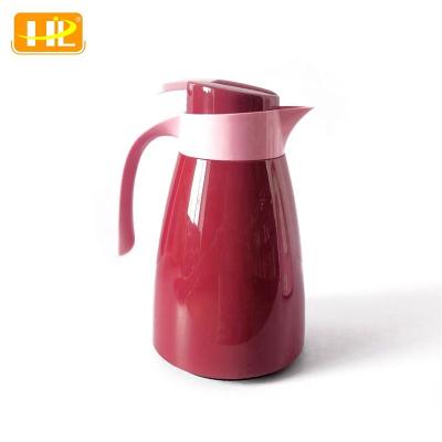 China HUAXING Business Vacuum Liner Glass Double Wall Thermos Tea Coffee Pot PHA Hot Red Color for sale