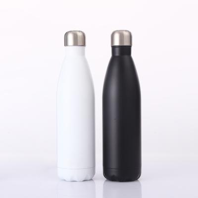 China Sustainable 750ml BPA FREE Double Wall Stainless Steel Thermos Water Bottle in Black and White for sale