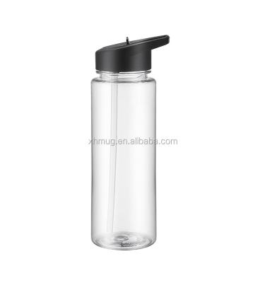 China Viable Manufacturer 700ml BPA Free Colorful Clear Plastic Drinking Water Bottles With Straw for sale