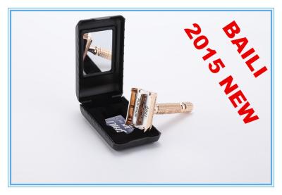 China Luxury packing butterfly open safety Single Blade Razor silver gold handle for sale