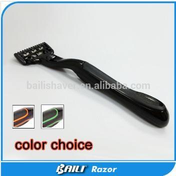 China Black handle Mens Shaving Razors , Customizable logo Five Bladed Razor for sale