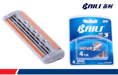 China Blister Card Package Three Blade Razor 4 Razor Cartridges Plastic for sale