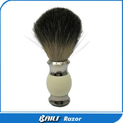 China Metal Handle Fluffy Pure Badger Hair Shaving Care Brush 60mm Height for sale