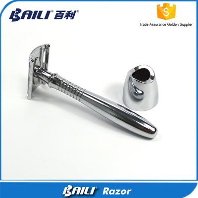 China BAILI Patented Silver Platinum Double Edge Safety Razor for Gender for sale