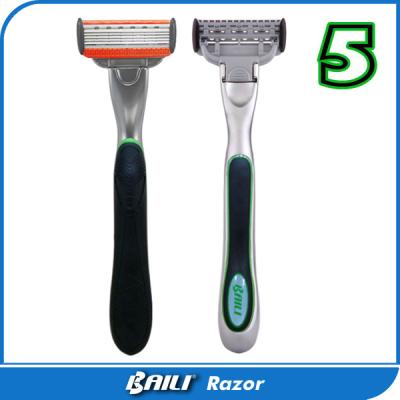 China 5 Blade Ladies Shaving Razor Premium Metal Handle Stainless Shaving Blade for sale