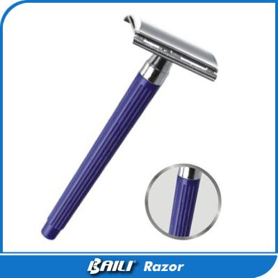 China Plastic Handle Metal Razor Head Safety Shaving Blades For Men , Double Edge Blade Set for sale