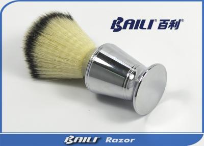 China Professional Metal Handle Beard Brush With Synthetic Hair Not Real Badger Material for sale