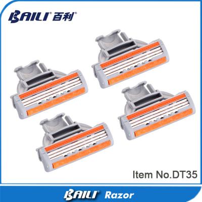 China Replaceable Razor Blade Cartridge Progressive Triple Steel Razor Refills for sale