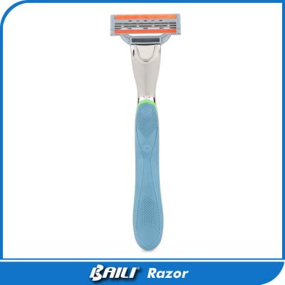 China Custom Light Green Manual Shaving Razor Compitible With 3 5 Razor Blade for sale