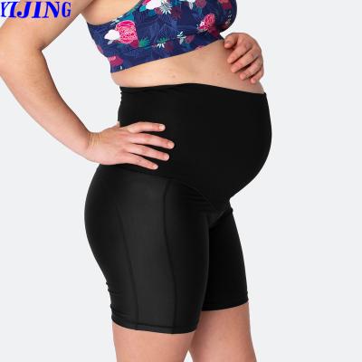 China Breathable Custom High Waisted Maternity Bike Shorts Womens Ultra Soft Maternity Over Bump Yoga Shorts Maternity Yoga Shorts With Pockets for sale