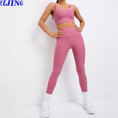 China Breathable Gym Wear Sports Bra Custom Yoga Sets High Waist Yoga Leggings For Woman Fitness Wear Gym Fitness Sets for sale