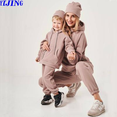 China Anti-pilling Family Sweatsuit Women Sweatshirt and Sweatpants Kids Hoodies Custom Matching Sets for sale