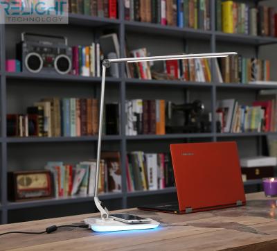 China Mesun W8 Luxury Dimmable Wireless Charging Fast Wireless Charger Reading LED Table Lamp for sale