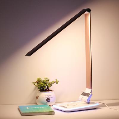 China Wireless Charging Flexible Anti-glare Folding Radio Charging USB Port LED Desk Lamp For Mobil Phone Charging for sale