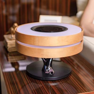 China MESUN 2022 Modern New Arrival LED Table Lamp with Double Speaker, 10W Radio Charging, Digital Pendulum for sale