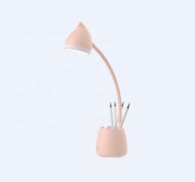 China Modern Small LED Desk Lamp with Pen Cell Phone Holder Work Rechargeable Small LED Study Lamp for Dorm, Bedroom for sale