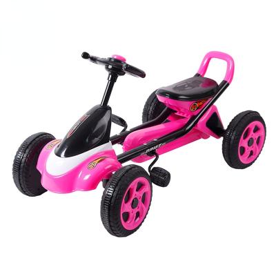 China 1-3 Years Old Kids Racing Toy Children Steering Wheel Bike Four Wheels Pedal Go Kart for sale