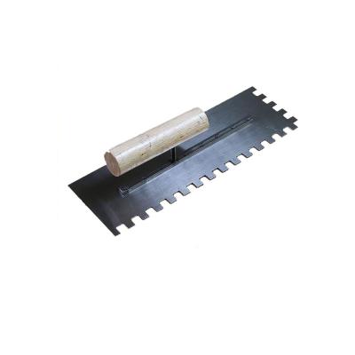 China Hot Selling Construction Hand Tool SQUARE Steel Trowel Plastering Trowel With Teeth Wood Handle 6*6mm for sale