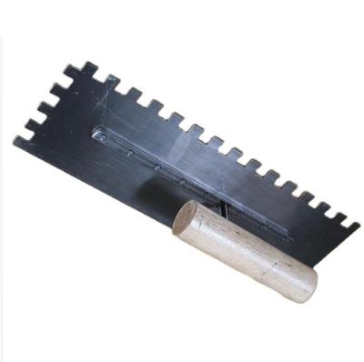 China Hot Selling Construction Hand Tool SQUARE Steel Trowel Plastering Trowel With Teeth Wood Handle 10*10mm for sale