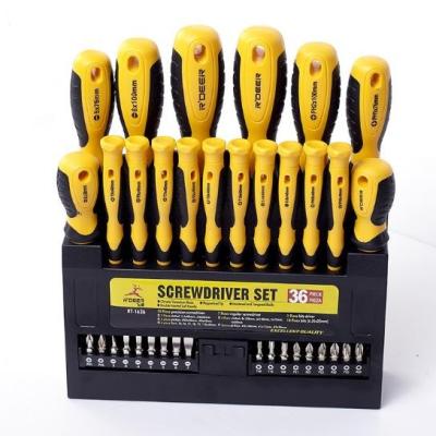 China Hot Selling Muliti-purpose 36pcs Phillips Screwdrivers With BOX Universal Slotted Packing for sale