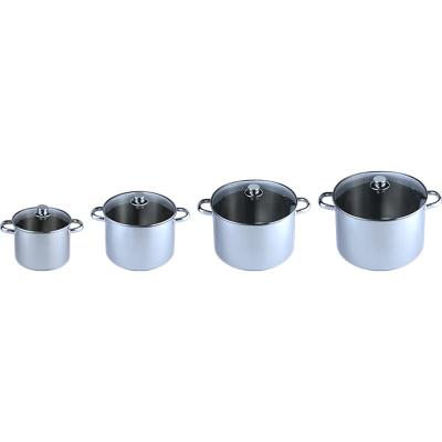 China Factory Price High Efficiency Cookware Sustainable Nickel Free Standing Pan Soup Pot Set for sale