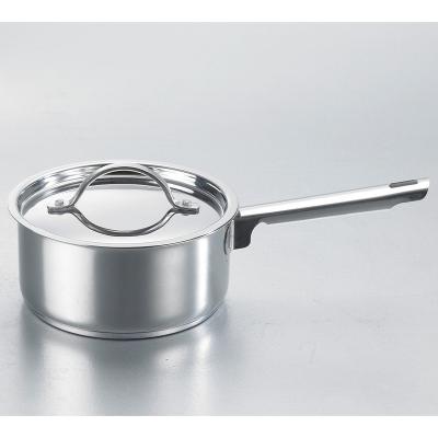 China Sustainable High Temperature Resistance Cookware 304 Stainless Steel Rustproof 16cm Sauce Pans Pot With Lid for sale