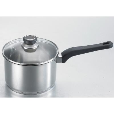 China High-Inquiry Products Durable 16cm Stainless Sauce Pan Pot With Glass Lid Triple Cookware 304 for sale