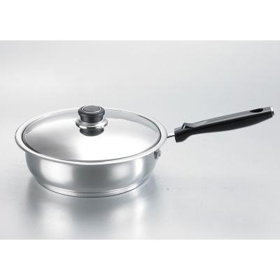 China Safe Healthy Deep Cooking Wok Pan Pot With Insulated Handle Viable Exquisite Workmanship Stainless Steel Flat Bottom Cookware for sale