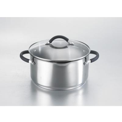 China Sustainable Customizable Logo Size Acid Resistance Cookware Stainless Steel Casserole Hot Pot Casserole for sale