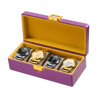 China Durable Customized Separate Design Luxury Handmade Alloy Watch Storage Box With Locking Clasp for sale