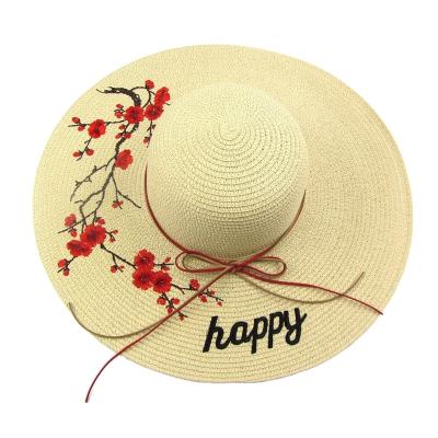 China Image Maker Wholesale Embroider Hats For Ladies Wide Brim Hat For Beach Fashion 2022 Hats for sale