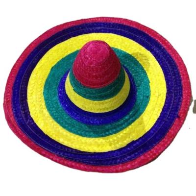 China Factory Good Quality Mexican Hat Striped Retro Popular Festival Hat Colorful Wide Brim Hat for sale