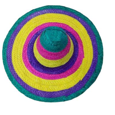 China Wholesale Custom Wide Straw Hat Striped Brim Mexican Straw Hats Men's and Women's Straw Hats for sale