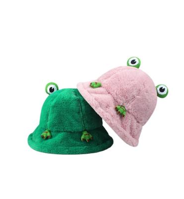 China Sunshade Fashion Frog Soft Cute Plush Hat Thickened Fisherman's Hat Outdoor Hot Pot Hat for sale