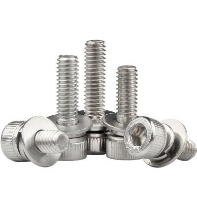 China M3 M4 M5 M6 304 Stainless Steel Pan Head Cross Screw Pan Stainless Steel Slotted Screw With Nut Gasket Bolt for sale