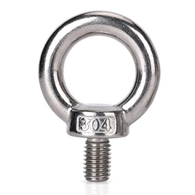 China 304 stainless steel factory wholesale 304 stainless steel male thread eye bolt screw shoulder lifting mechanical eye M6M8M10M12 for sale