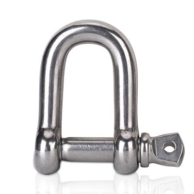 China Wholesale Stainless Steel D-Shaped D-Hook Buckle 304 Heavy Industry Factory Shackle Rope Strap Pull Anchor Lifting Buckle for sale