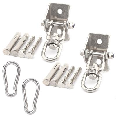 China Rustproof Heavy Industry Stainless Steel Swing Hook Set Wooden Concrete Swing Hook 360 Degree Rotating Thick Bag Hook for sale