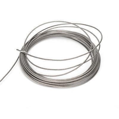 China Bare 0.8mm 1mm 1.2mm 1.5mm 2mm 304 Rustproof Rustproof 0.8mm 1mm 1.2mm 1.5mm 2mm Industrial Wire Rope Clothesline Clothesline 7*7 for sale